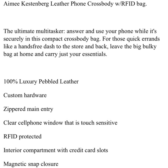 Aimee Kestenberg Turquoise/Teal cellphone crossbody Bag with Silver Accents NWOT - Picture 8 of 9